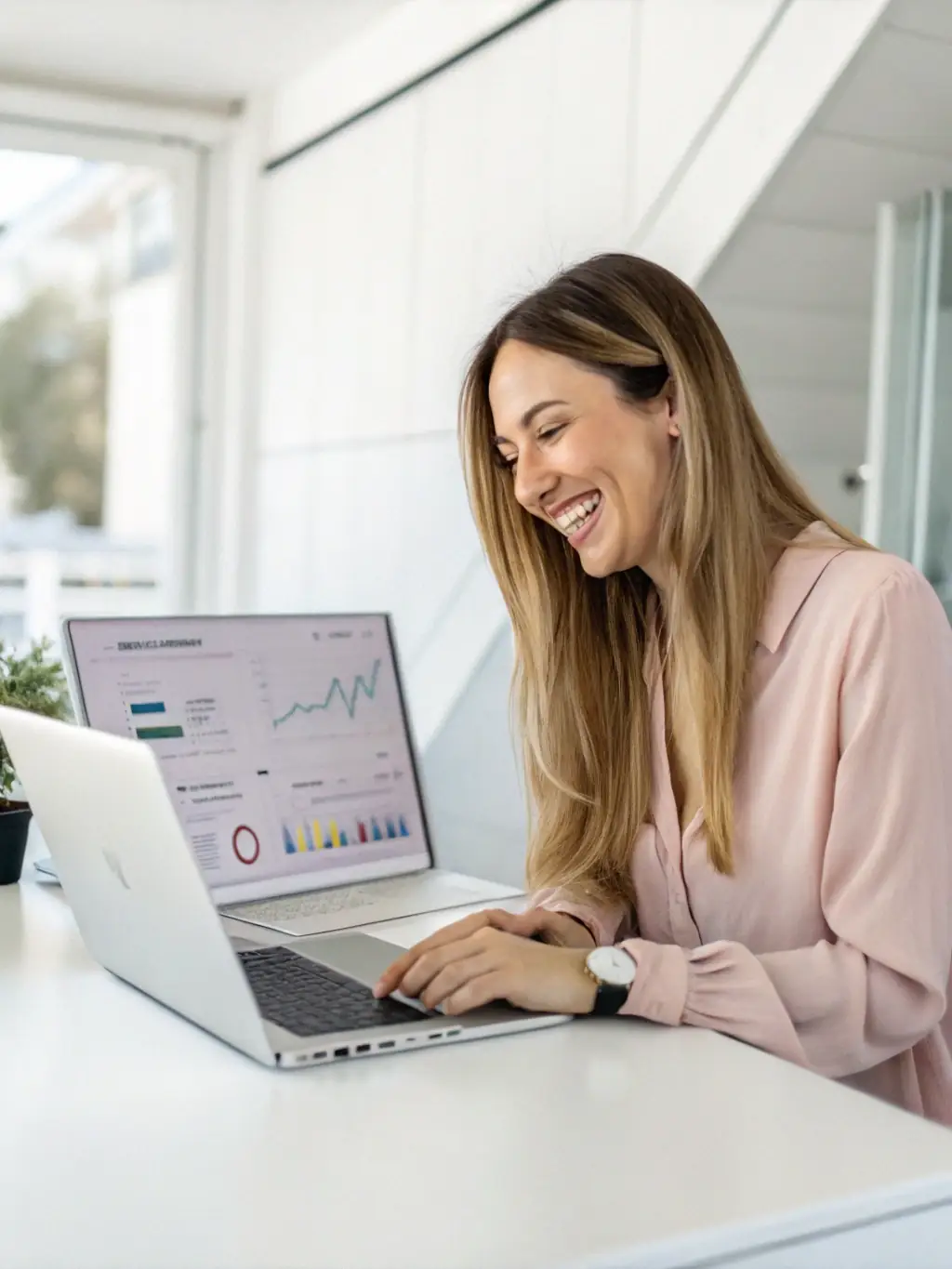 A person confidently reviewing financial documents at a modern desk, sunlight streaming through the window, symbolizing control over their financial future.