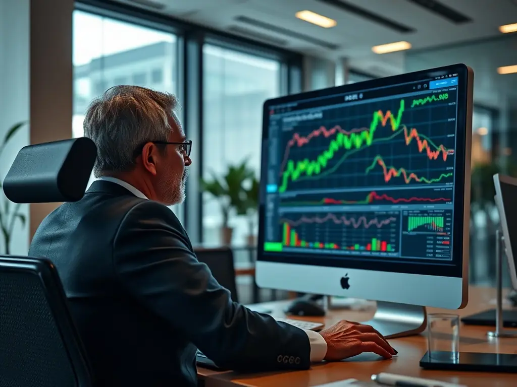 A professional analyzing financial charts and graphs on a computer screen, representing strategic investment planning.